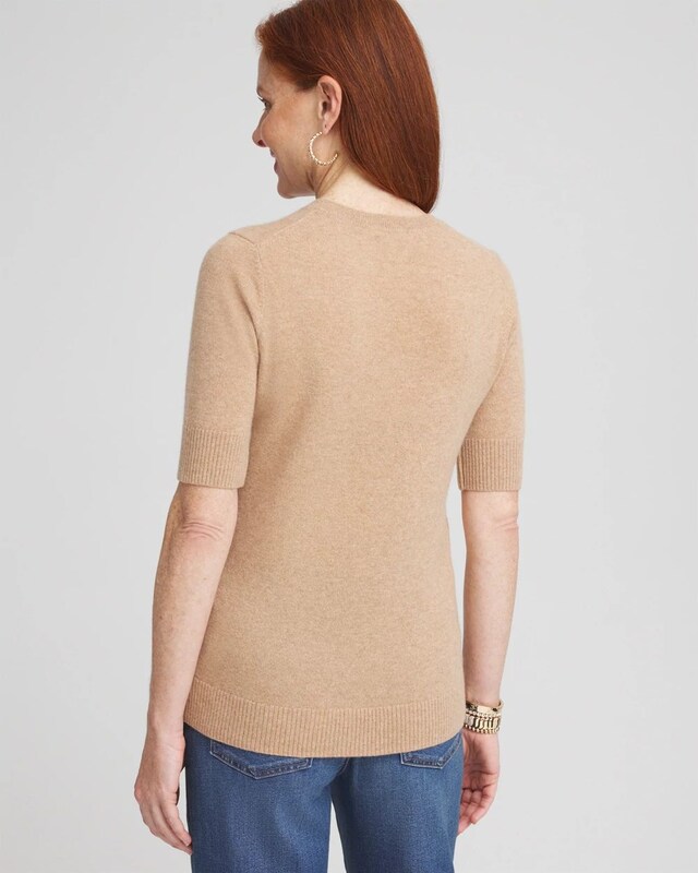 Cashmere Short Sleeve Sweater - image 3